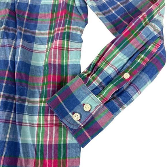 J. Crew Collared Button Front Plaid Top size Small - Picture 6 of 7